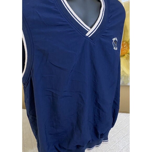 Vintage AM A Player Black Bear Golf Club Embroidered Blue Vest Men’s Size L - Picture 8 of 15